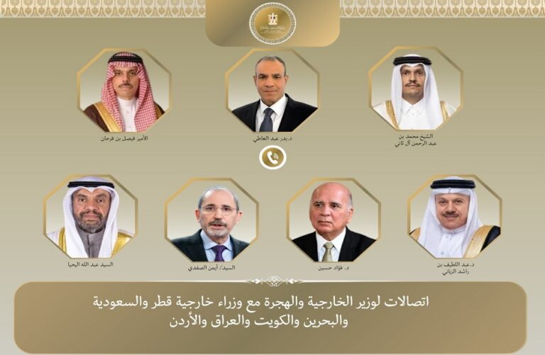 وزير الخارجية يبحث مع نظرائه بقطر والسعودية والبحرين والكويت والعراق والأردن التطورات بالمنطقة