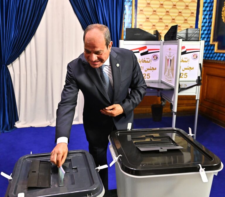 الرئيس السيسى يصوت فى انتخابات مجلس الشيوخ